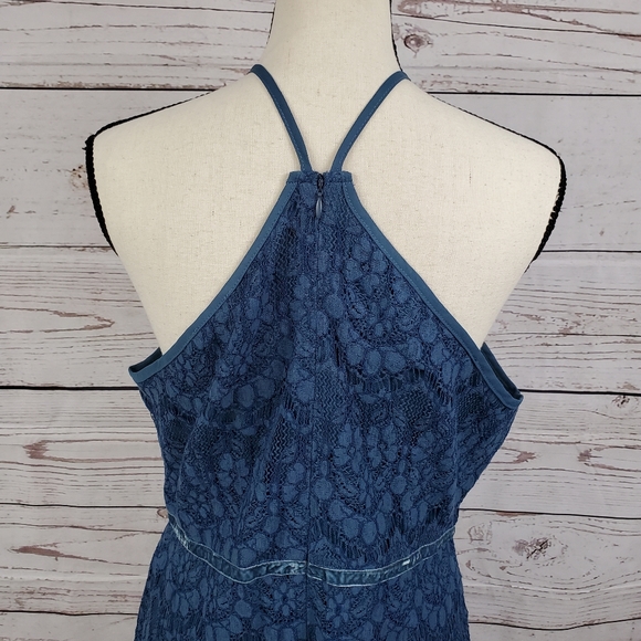 NWT Chelsea 28 halter lace navy sheath dress - Picture 7 of 12